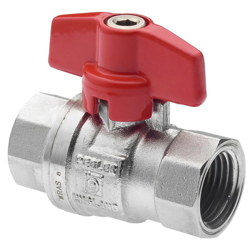 Pegler ball valve with red t handle FF G1 quot DN25 Cr