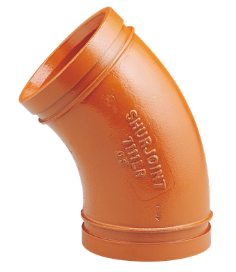 Product Image for VSH Shurjoint 1.5D 45° elbow MM 88.9 orange