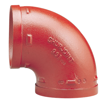 Product Image for VSH Shurjoint Fire groef korte radius bocht 90° MM 76,1 rood