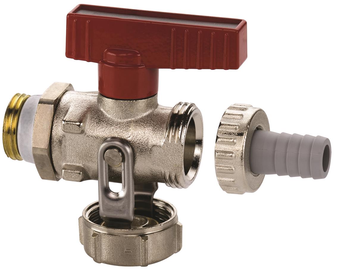 Simplex filldrain valve KFE with hose tail G1/2 Ni